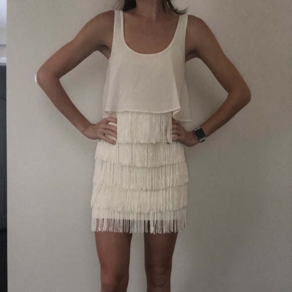 Cream American Eagle Fringe Dress - Picture 4 of 6